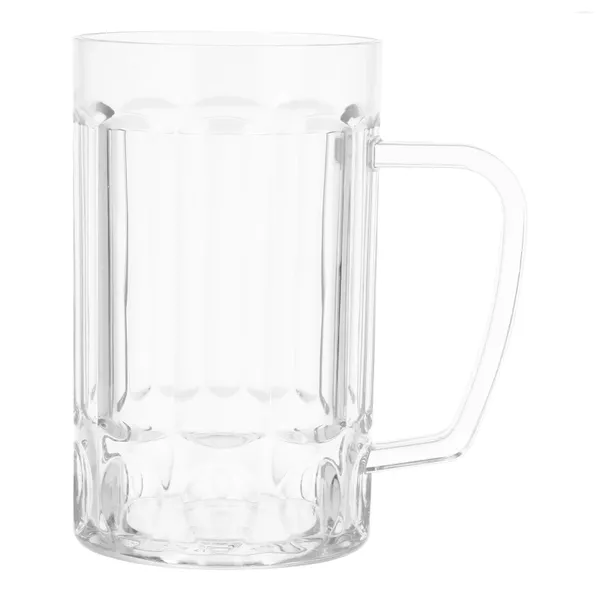 Verres à vin 540 ml tasse à bière transparente tasse portable poignée d'eau isolation tasses à café glacé matière plastique verre avec couvercle paille