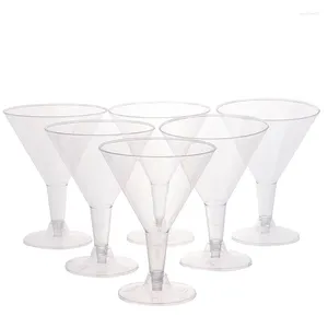 Copas de vino 6 uds 200ml plástico transparente Martini vasos de whisky desechables cóctel para bares de fiesta