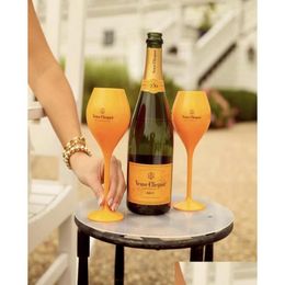 Wijnglazen 6 stks Veuve geel label polycarbonaat clicquot champagne fluts coupes wisky cups6361734 drop levering home tuin kitc dhcwp