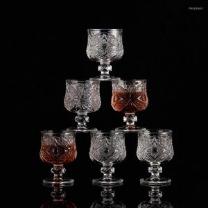 Wijnglazen 6 -koppig/lot Party Drink White Cute Cup Crystal Drinkware Snaps S Glas Retro Glassware whisky Coffee
