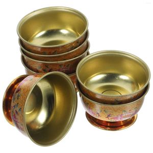 Verres à vin 7 pcs récipient de bol à eau temple tasse sainte offrant un décor vintage graal fournit support en alliage