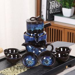 Wine Glasses 8 Pcs Set Semi Automatic Tea s Chinese Ceramic Purple Clay Cup The Kung Fu pot 230505