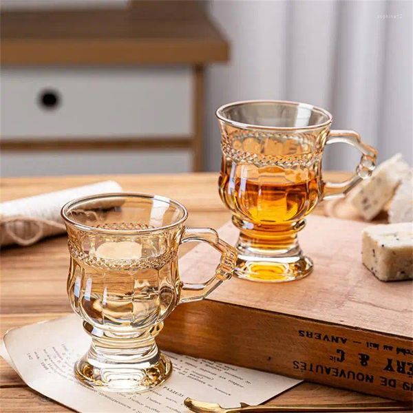 Verres à vin Amber tasse vintage Espresso Whisky Glass Beau