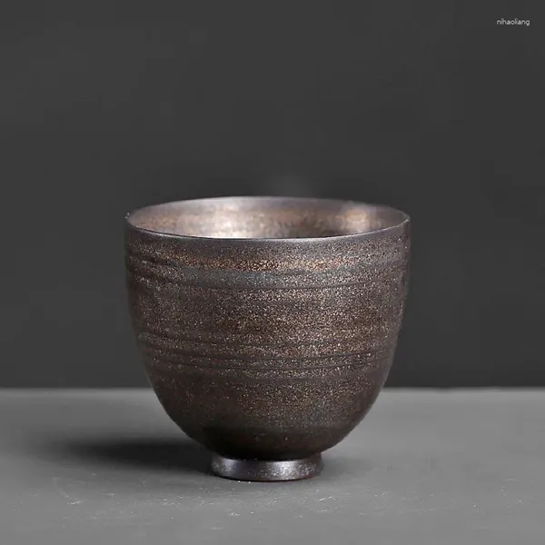 Verres à vin Antique poterie brute tasse à thé non émaillée personnelle japonaise petit ensemble unique maître