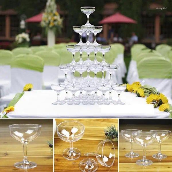 Verres à vin, tour de coupe, accessoires de mariage, décoration de mariage, gobelet à Champagne en plastique acrylique