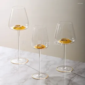 Wijnglazen kunst proeverij 250-800 ml kristalglas goblet gouden concave bodem big buikbourdijsten rode champagne cup voortreffelijk drinkware