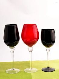 Copas De Vino Vidrio Negro Vidrio Alto Tinta Estilo Rojo Hogar El Decoración