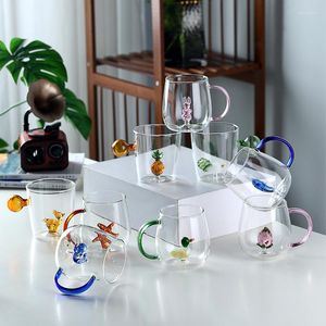Wijnglazen Cartoon Dierlijke Vorm Glas Huis 3D Leuke Hoge Borosilicaat Single Layer Cup Woonkamer Met Gasten Sap Koud Drankje