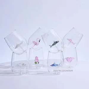 Wijnglazen Cartoon Koffiemok Leuke Dieren Kinderen Water Theekop Glas Voor Champagne Fluiten Hoge Borosilicaat Melk Blunt