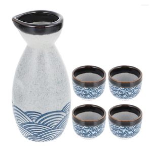 Ensemble de verres à vin en céramique, tasses à saké, bouilloire Saki, céramique traditionnelle, Pot à riz fin japonais