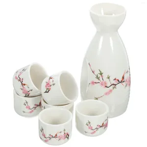 Wijnglazen keramische set retro saki ketel cup rijstpot sake -glas Japanse stijl witte thee