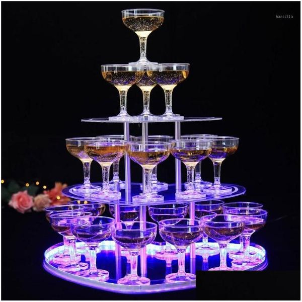 Verres à vin Coupe de Champagne Gobelet Célébration Bar d'ouverture Accessoires de mariage Coupes de tour Épaissi Acrylique 22Pcs Drop Livraison Accueil Otxi4