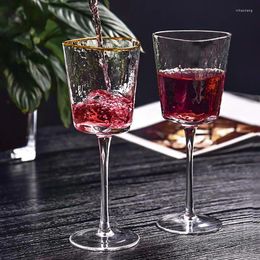 Copas de vino, flautas de champán, copa de cristal con borde dorado, triángulo rojo, copa personalizada creativa, suministros para fiestas