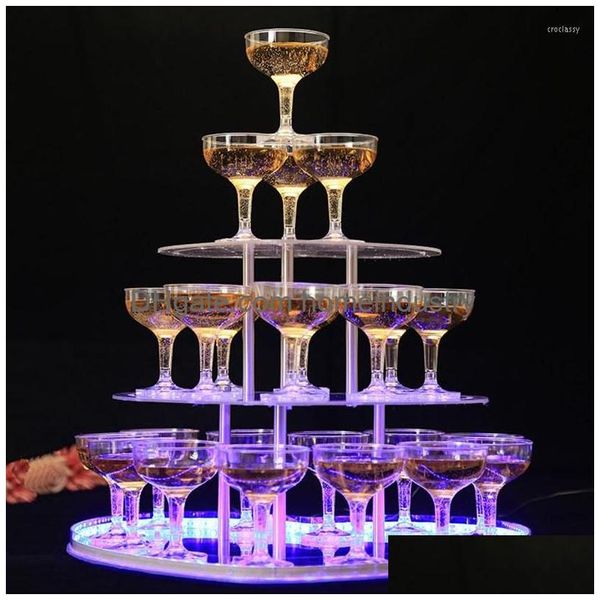 Verres à vin Coupes de tour de champagne pour la fête de mariage Coupe en acrylique épaissie Gobelet Célébration Ouverture Bar Accesseur Drop Livraison Dhguk