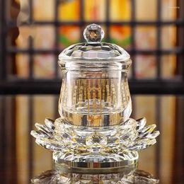 Vres de vin de style chinois Cristal Water Culte Culte Guanyin Bodhisattva Lotus Bouddha fournit des ustensiles de consommation de haut niveau