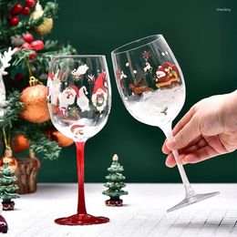 Wijnglazen kerstcadeau accessoires geschilderd glazen bekers rood en bier met patronen transparante kristallen beker