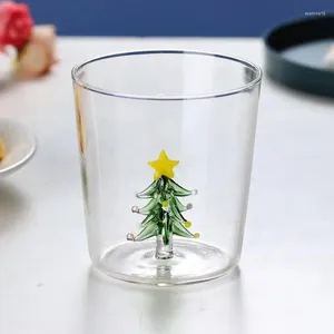 Verres de vin de vin de Noël tasse de verre de verre transparent portable whisky cocktail café sans stemy fête pour les fournitures de boisson à la maison