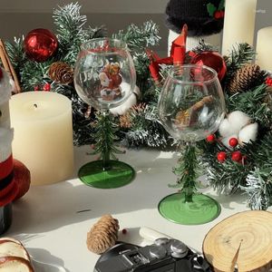 Wijnglazen Kerstboom Hoog Glas Koreaans Creatief Gekleurd Kerstman Woondecoratie Rood