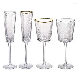 Verres à vin flûtes de champagne transparent en or tasse gobelett