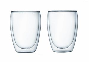 Wijnglazen Clear Glass Coffee Mok Dubbele wand geïsoleerd 12 ons per stuk (pak van 2)