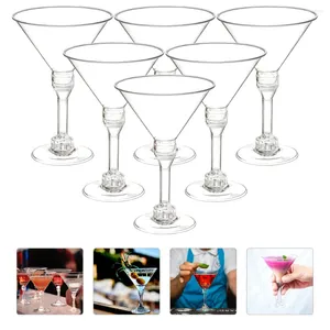 Wijnglazen Cocktailbekers Plastic Martini Doorzichtige beker Mini Champagne Houten Lepels Potten Wegwerpcoupeset Dessert Verre Cocktails