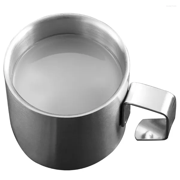 Copas de vino Taza de café Leche Exquisitas tazas pequeñas Tazas para acampar Acero inoxidable Viaje Agua Metal Gran capacidad Cereal Esmalte Niños pequeños Hogar