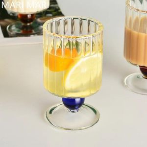 Casas de vino Copas Café de lujo Diseñador creativo de lujo para jugo de leche Regalo de té Guardar vaso rayado resistente al calor
