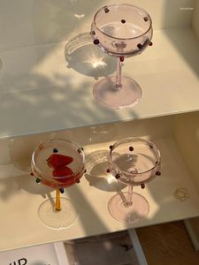 Verres à vin en forme de grain de sucre coloré, grand verre à Cocktail, Champagne, Style Ins mignon, résistant à la chaleur, Vintage contrasté