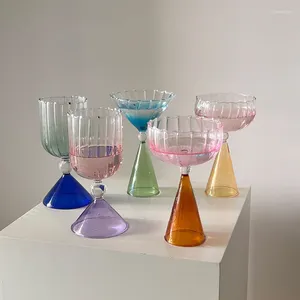 Verres à vin colorés irréguliers, gobelet à boissons, thé, jus, lait, café, Vase d'eau pour la maison, Design nordique