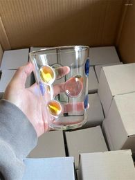 Verres à vin colorés à pois ondulés, tasse à boisson Vintage, verre Borosilicate résistant à la chaleur, eau, bière Simple pour la maison