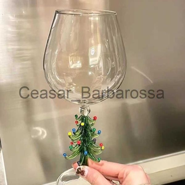 Copas de vino Color Vidrio Estilo coreano Taza de agua Árbol de Navidad Decorar Regalo Copa Creativo Artístico Alta calidad Nuevo producto Encantador x0904