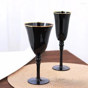 Verres à vin créatives Verre blanc noir avec Golden Edge Red Champagne Modèle Salle Décoration Luxury Luxury