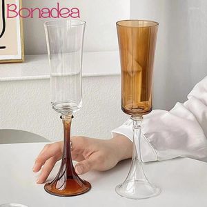 Verres à vin Gobelet marron créatif Coupe à Liqueur en verre de haute qualité Tasses à jus transparentes Bougeoir de style antique Décorations pour la maison