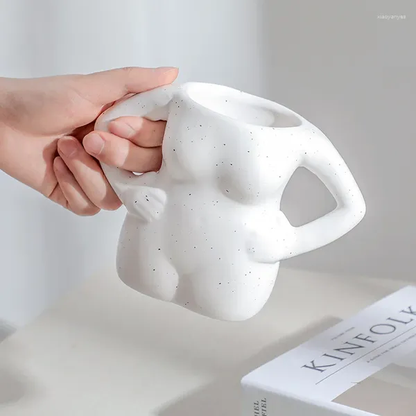 Copas de vino, tazas Pectorales de cerámica creativas, taza para café o leche para el desayuno en casa, belleza del agua, entrenador de gimnasio para mujeres, divertido regalo de Navidad