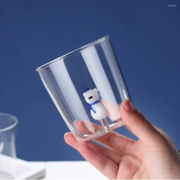 Verres à vin série de noël créative arbre bonhomme de neige modèle tridimensionnel tasse d'eau de thé résistante à la chaleur