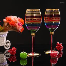 Wijnglazen creatief gekleurde tekening Glazen beker Champagne Cocktail Vodka Cups Wedding Party Bar Drinkware Home Wiare