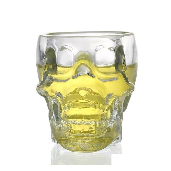 Verres à vin Creative Crystal Skl Head Vodka Whisky 75 ml S Coupe en verre Halloween Cadeau de Noël Potable Ware Home Bar Tasse Lxbhm Drop Otwmc