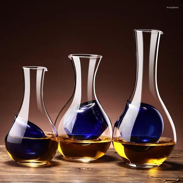 Verres à vin Creative Decanter 300-500Ml Sans Plomb Cristal Verre Bleu Coeur Glace Hanche Flacon Whisky Sake Bouteille Pichet Verseur Bar Outil