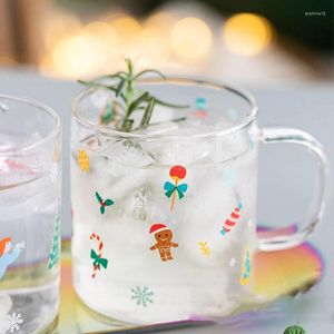 Casas de vino Creative Drinking Christmas Glass Glass Breakfast Desayuno Mlik Tazas Jugo Copa de té Regalo de vacaciones Kawaii