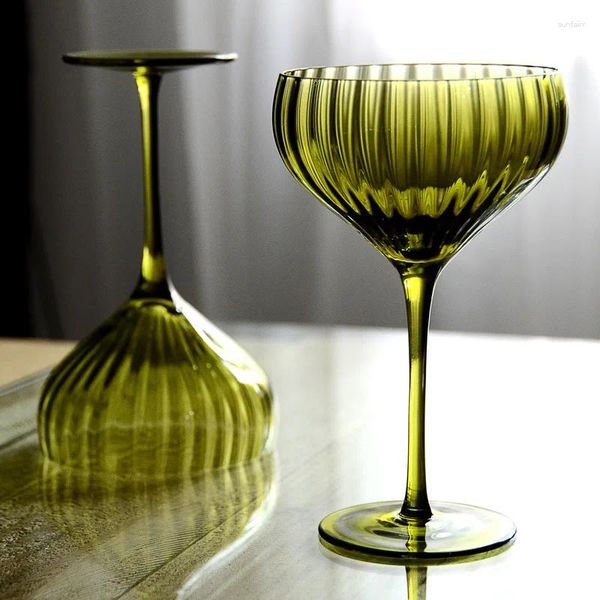 Copas de vino creativas, copa de cóctel de Margarita soplada a mano, copa de copa de cóctel Medieval francesa, bordes densos, floración de flores Vintage