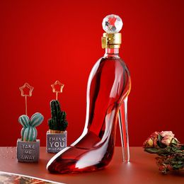 Copas de vino Botella de vidrio creativa Suministros de bar Whisky Titular rojo Decoración del hogar Cumpleaños Regalo de boda 230808