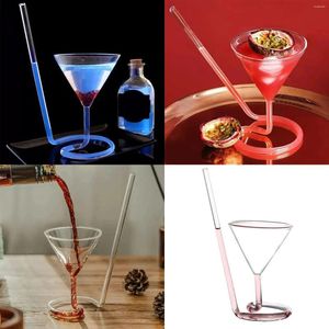Wijnglazen Creatieve glazen spiraalvormige cocktail Roterende rietjesbeker
