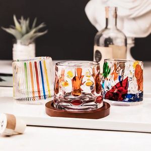 Copas de vino, whisky de cristal giratorio creativo, vasos de barra Lowball personalizados de 10 Oz para beber cócteles de whisky Bourbon