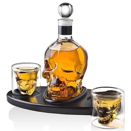 Wijnglazen Creatieve schedel glas whisky wodka wijn kristallen fles geesten kopjes transparante wijn drinkbekers bar thuis s bril set 230625