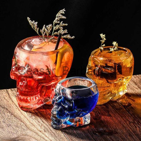 Verres à vin Creative Skull Whisky Cup INS Tasse d'eau transparente Tasse à café Vin Yaourt Dessert Verre Tasse Bar Drinkware Halloween Décor Cadeau x0904