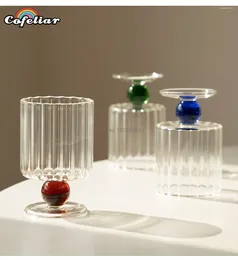 Copas de vino creativas a rayas, bola de cristal con tallo retorcido, taza para beber Vintage, café, zumo, champán, cócteles