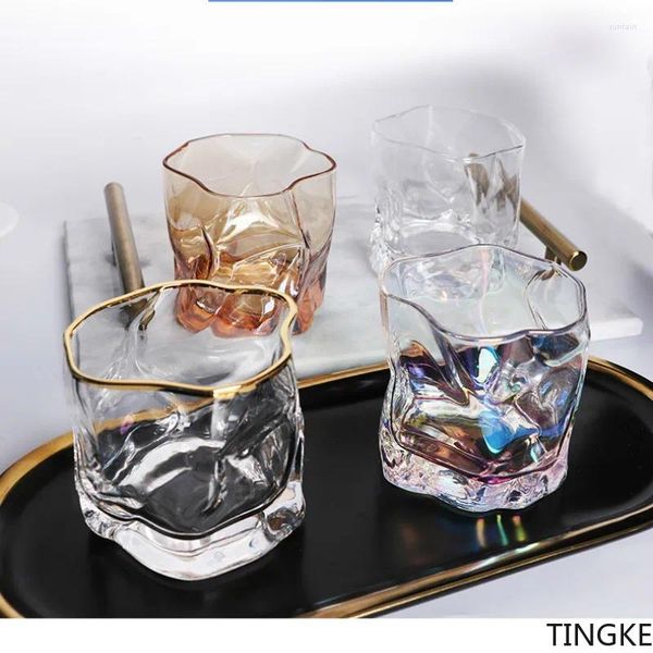 Verres à vin créatifs en verre torsadé cocktail whisky court japonais bar japonais bière