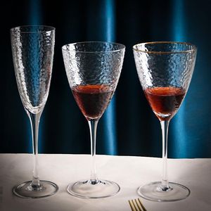 Wijnglazen kristalglas gouden zijde Noordse creatief voor champagne transparant gepersonaliseerde gehamerde goblet Home Barwarewine