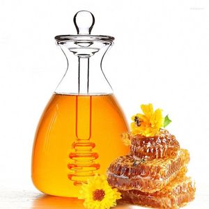 Wijnglazen Kristal Honingpot Glazen pot met lepel en deksel voor winkel