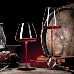 Wijnglazen Crystal Red Cup Huishouden Goblet Grote stengel Zwarte voet hoogwaardige luxe luxe set Kitchen Bar Accessoires